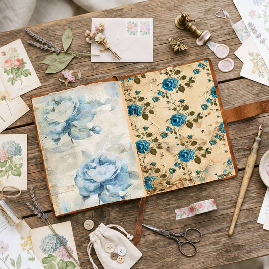Blue Roses Digital Papers