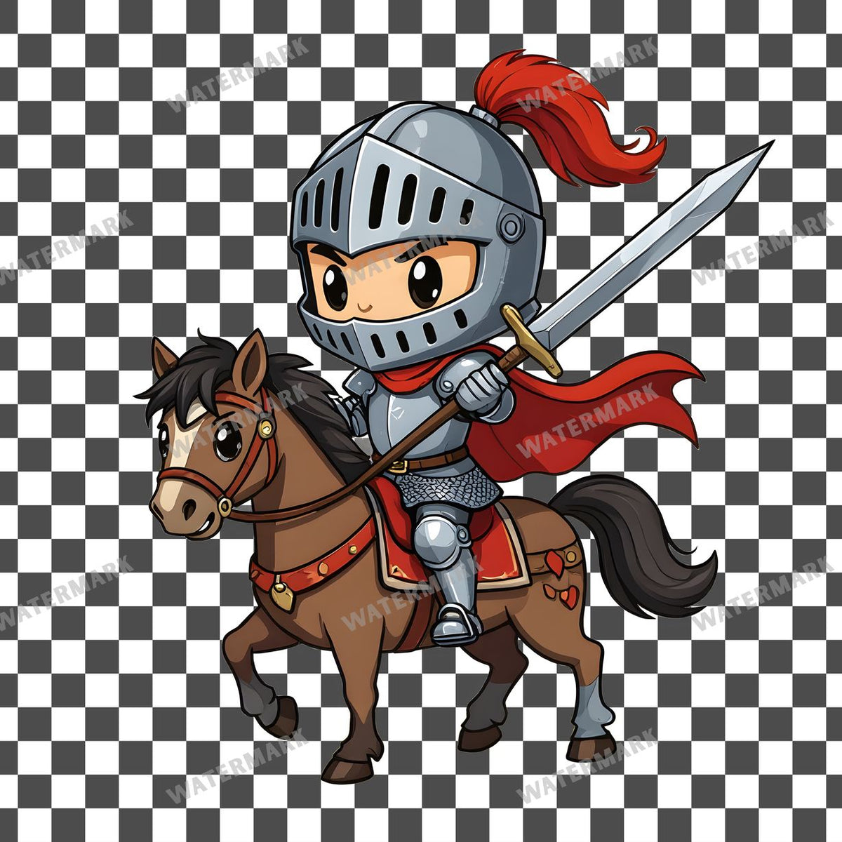 Brave Chibi Knight Clipart Pngs