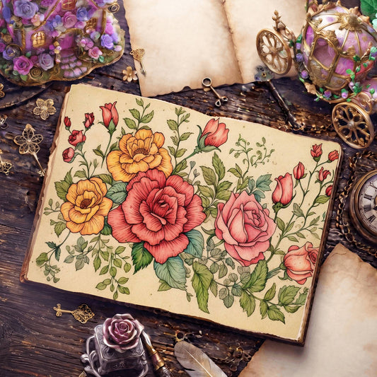 Bright Rose Watercolor Digital Papers
