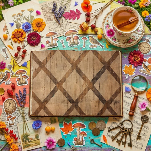 Brown Checkered Digital Papers