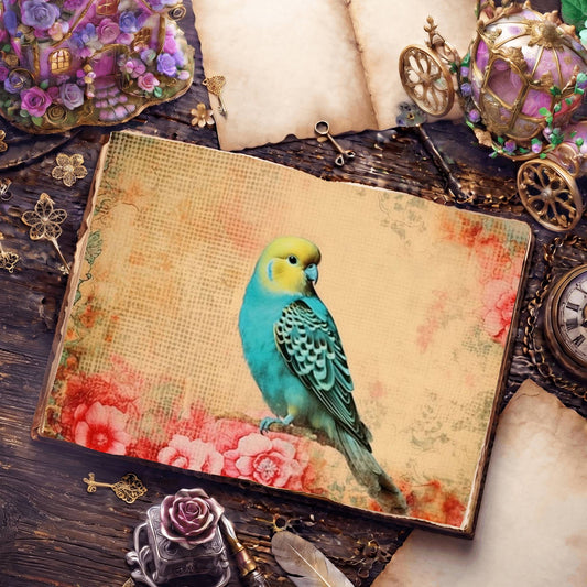 Budgie Parakeet Birds Pastel Digital Papers