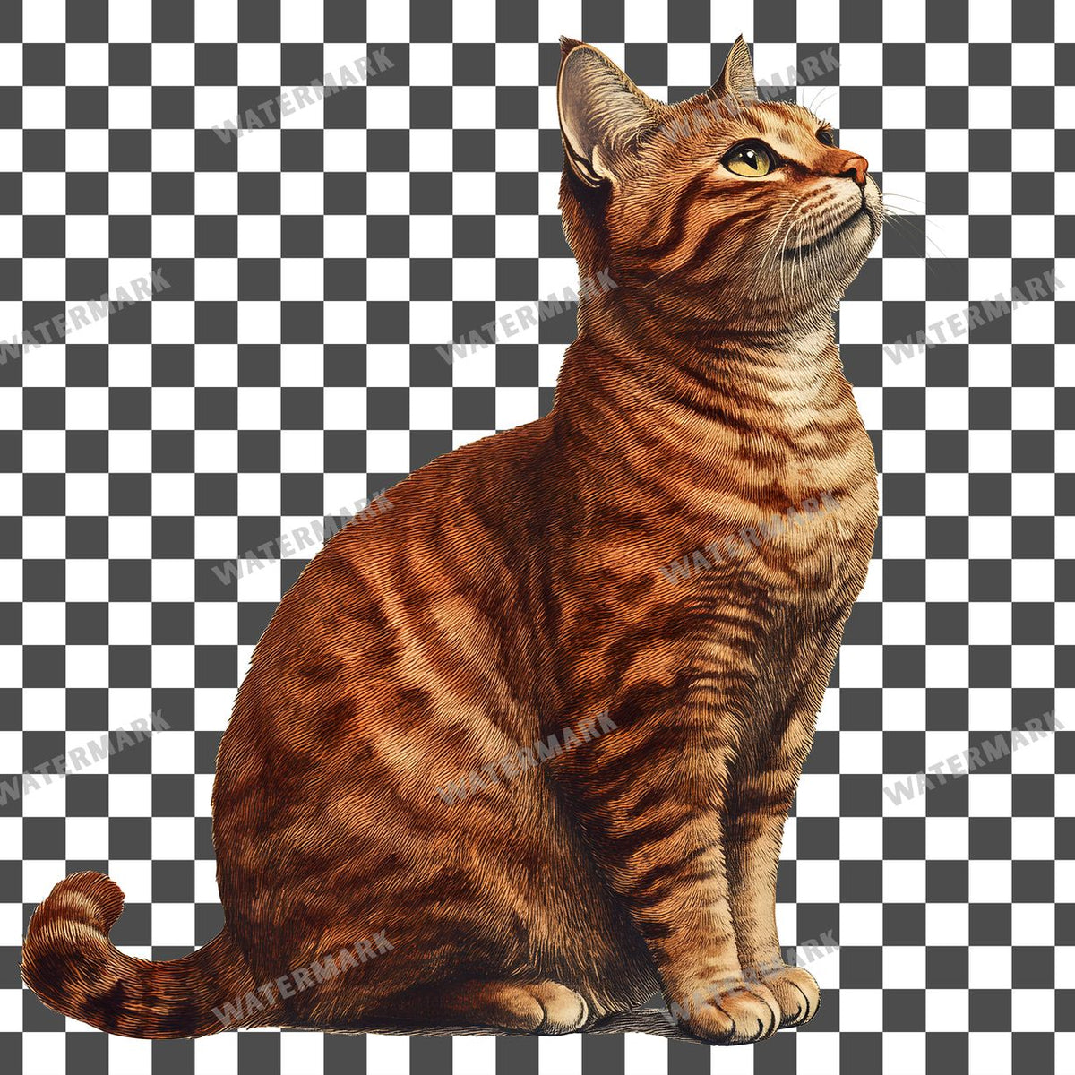 Cat Vintage Style Clipart Pngs