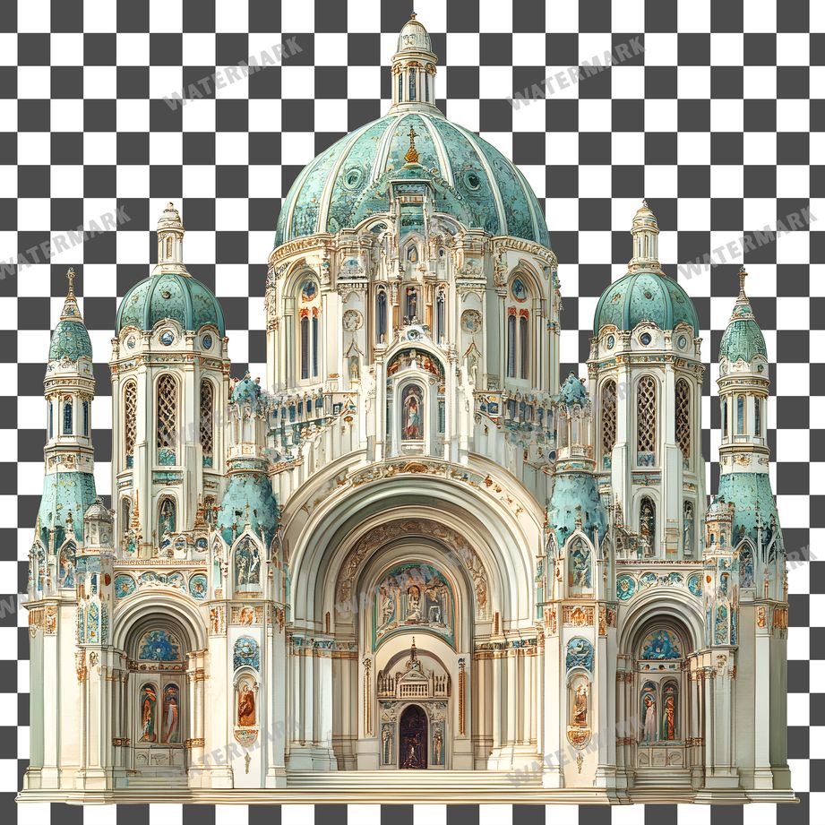 Cathedral Vintage Style Clipart Pngs