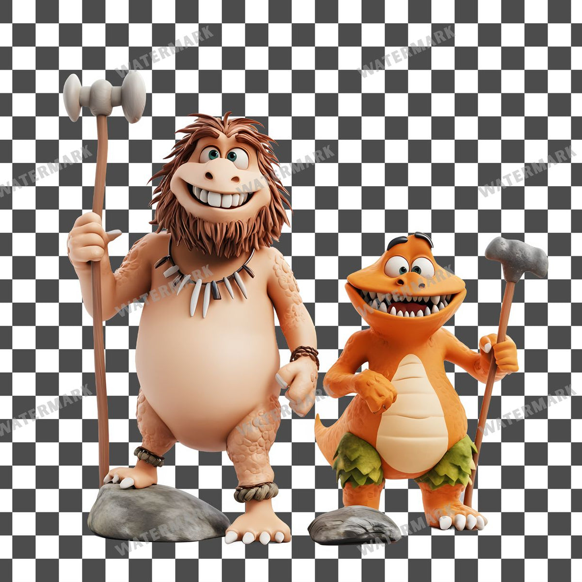 Caveman Characters Clipart Pngs