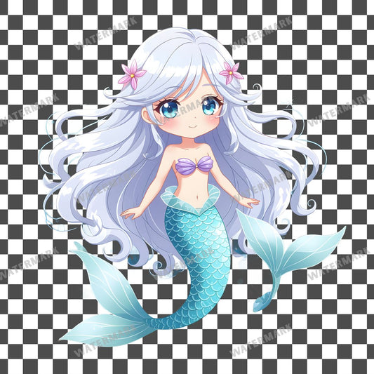 Chibi Anime Mermaid Clipart Pngs