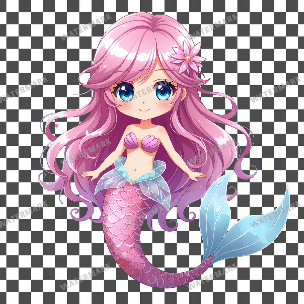 Chibi Anime Mermaid Clipart Pngs