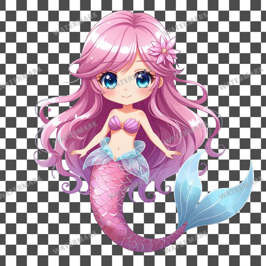 Chibi Anime Mermaid Clipart Pngs