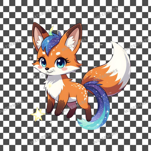 Chibi Cosmic Fox Clipart Pngs