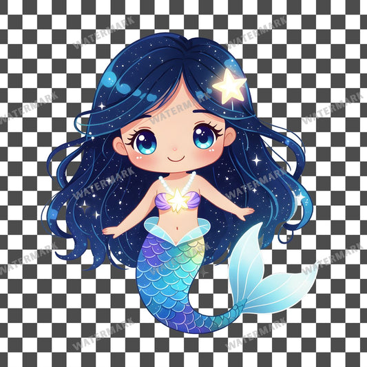Chibi Cosmic Mermaid Clipart Pngs