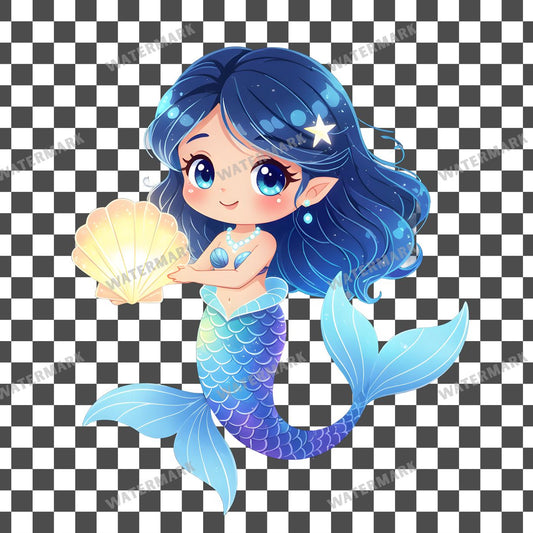 Chibi Cosmic Mermaid Clipart Pngs