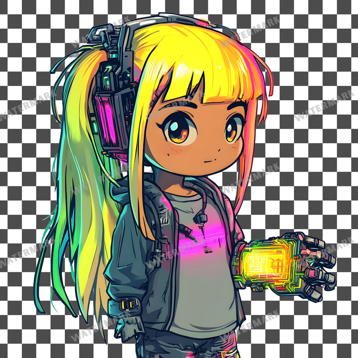 Chibi Cyberpunk Clipart Pngs