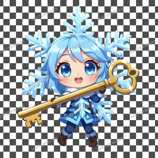 Chibi Dancing Snowflake Clipart Pngs