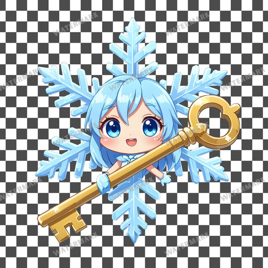Chibi Dancing Snowflake Clipart Pngs