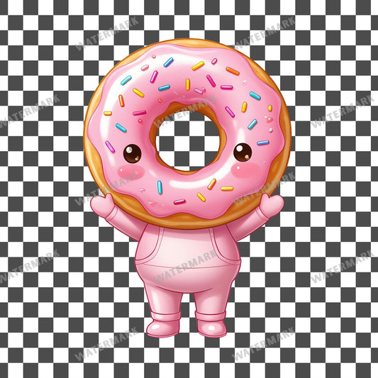 Chibi Donut Mascot Clipart Pngs