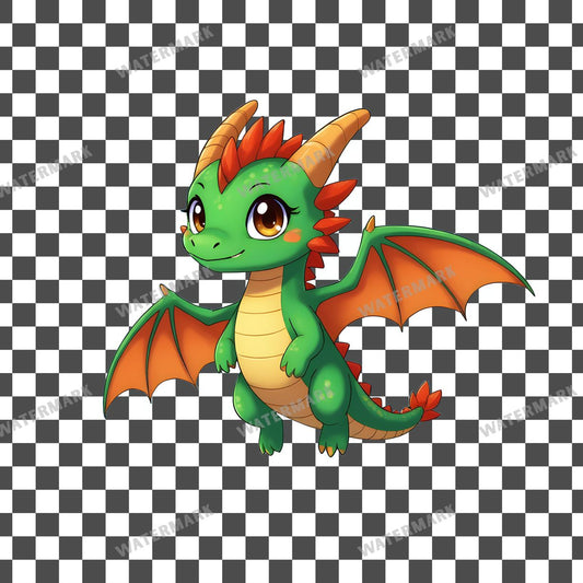 Chibi Dragon Flying Clipart Pngs