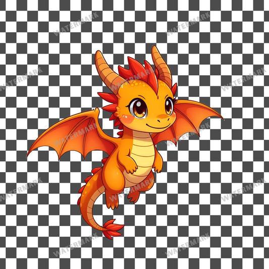 Chibi Dragon Flying Clipart Pngs