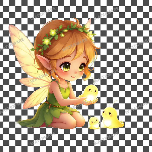 Chibi Fairy clipart PNG on a transparent background, design 1