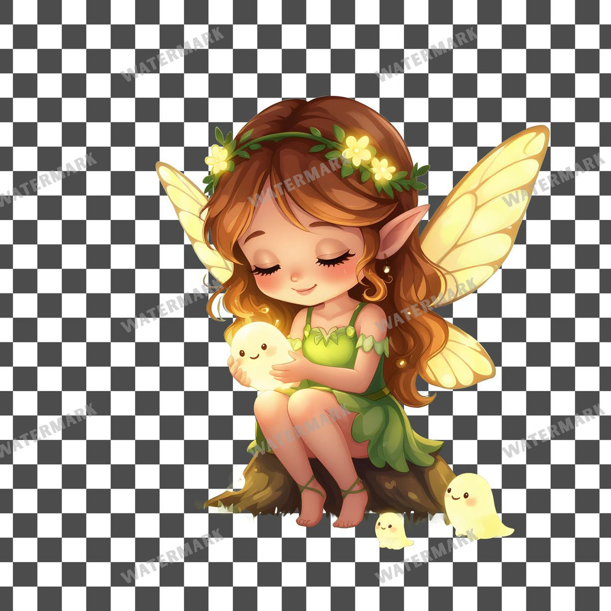Chibi Fairy clipart PNG on a transparent background, design 1