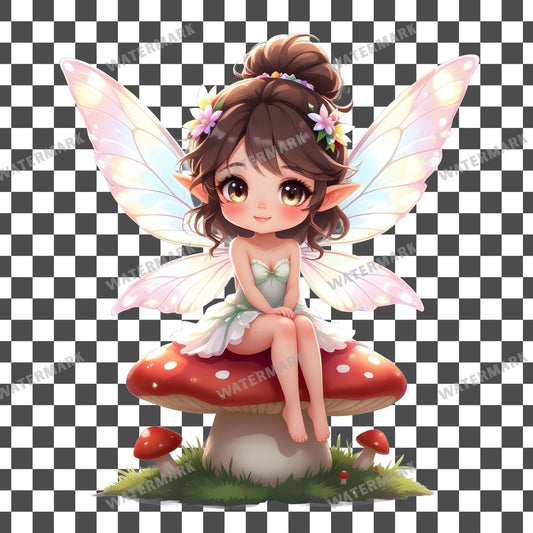 Chibi Fairy clipart PNG on a transparent background, design 1