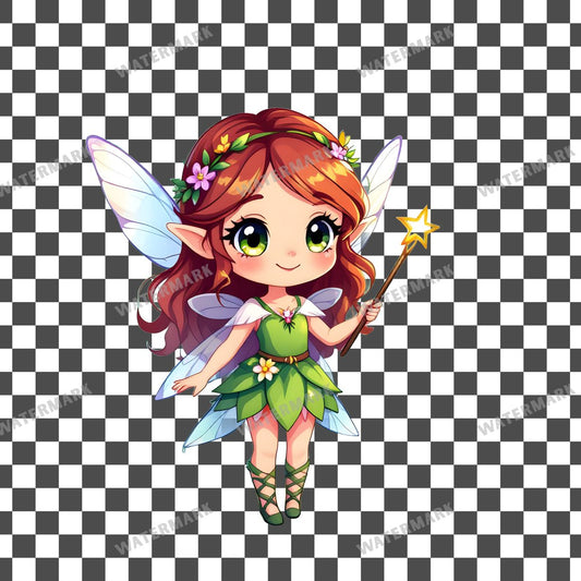 Chibi Fairy clipart PNG on a transparent background, design 1