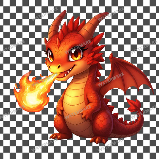 Chibi Fire Dragon Clipart Pngs