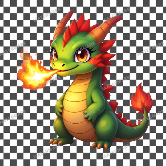 Chibi Fire Dragon Clipart Pngs