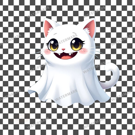 Chibi Ghost Cat Clipart Pngs
