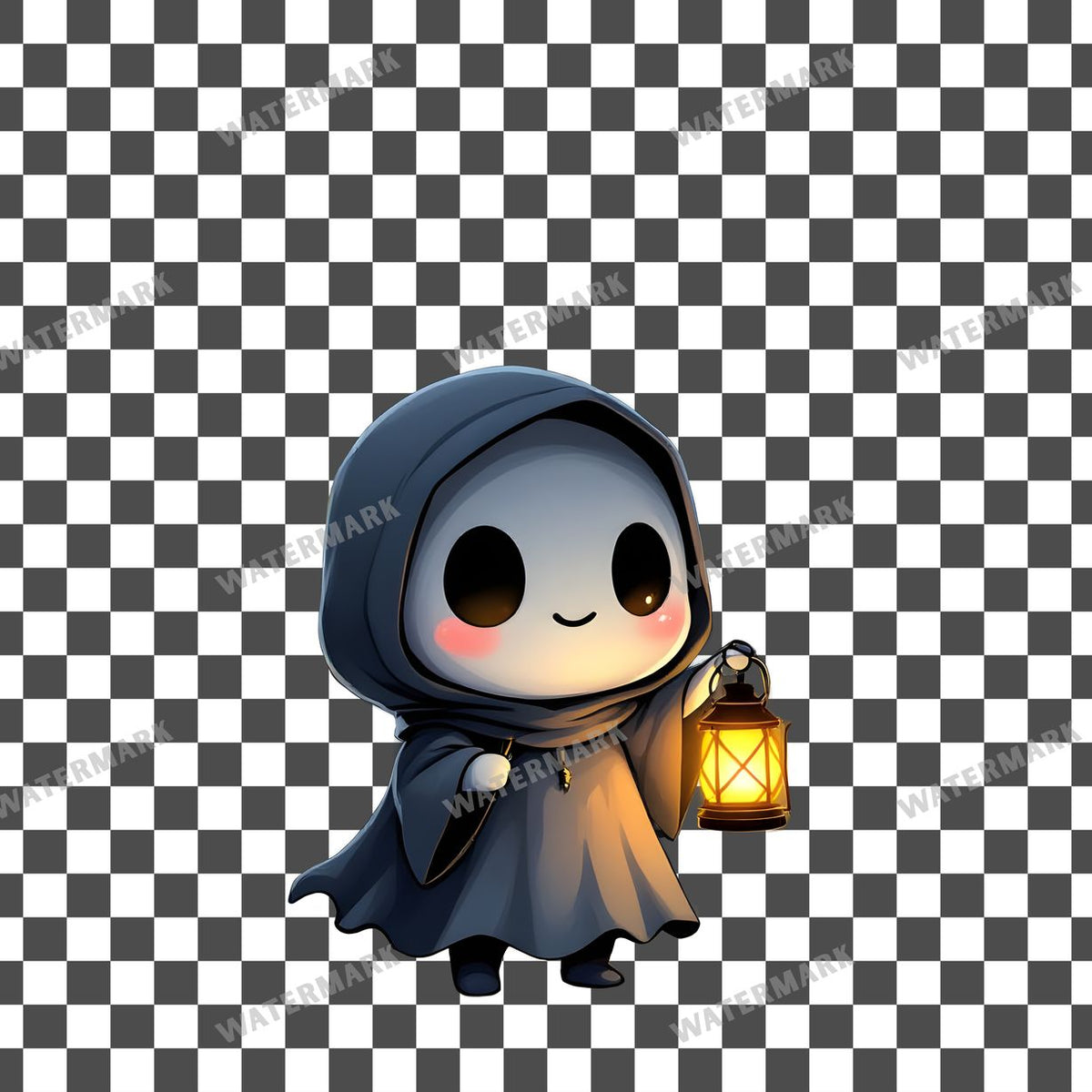 Chibi Ghost clipart PNG on a transparent background, design 1