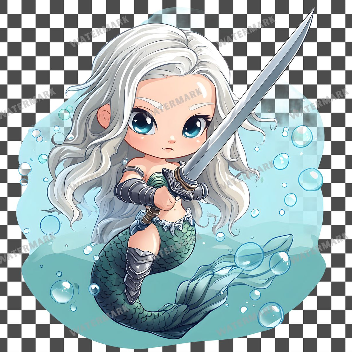 Chibi Mermaid Clipart Pngs