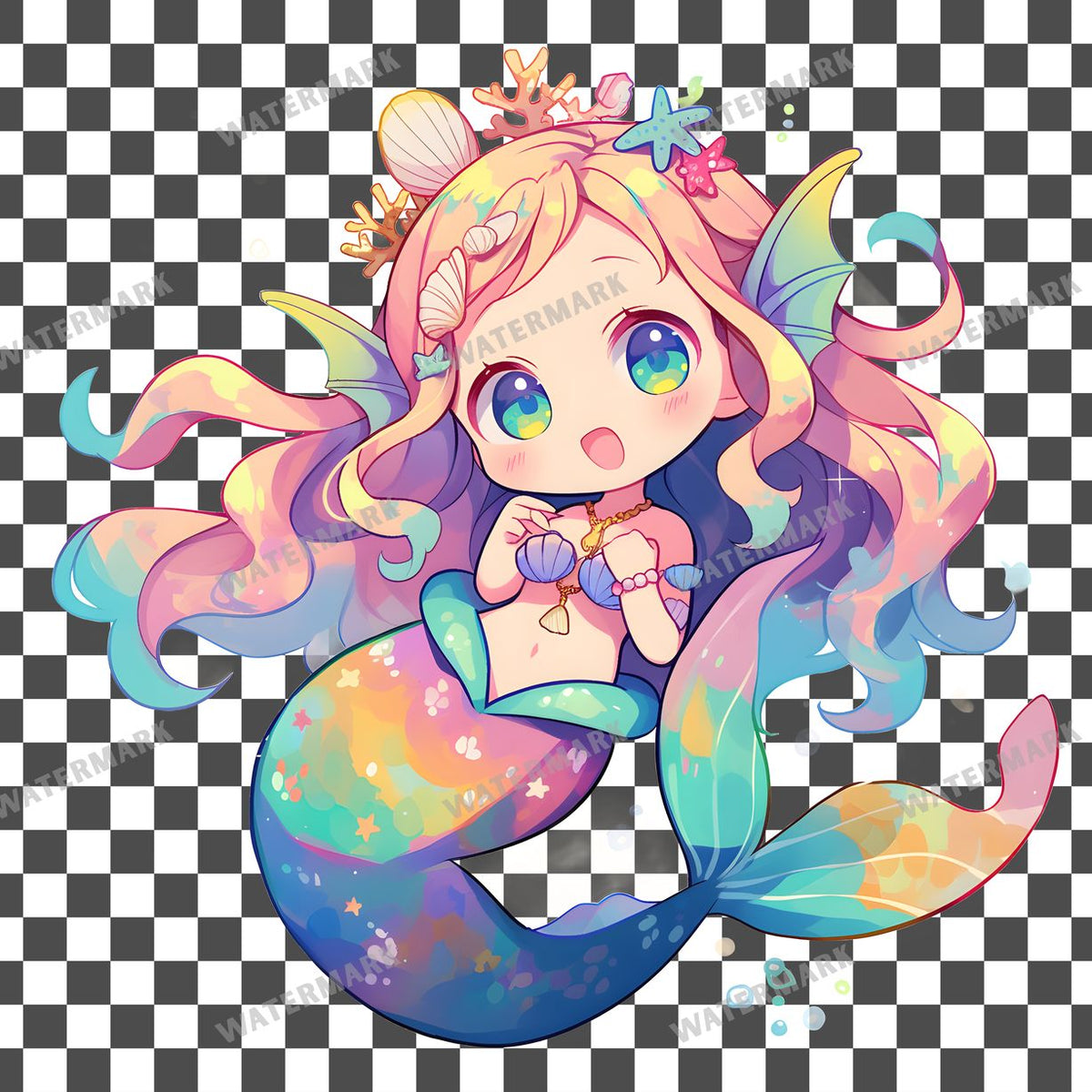 Chibi Mermaid Clipart Pngs