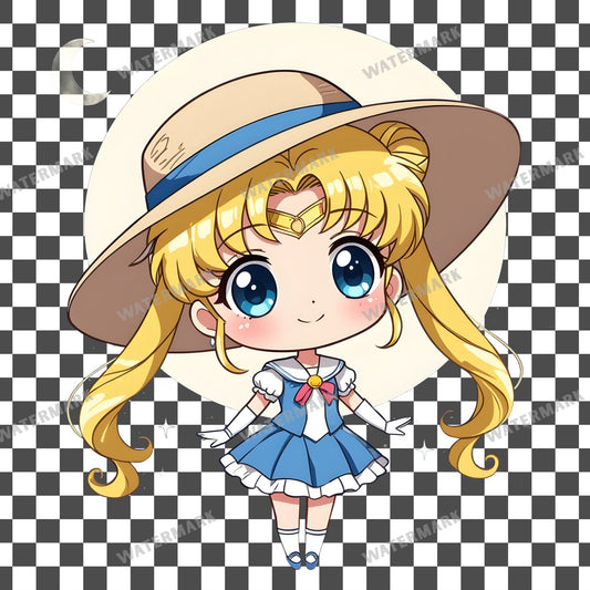 Chibi Moon Wearing Clipart Pngs