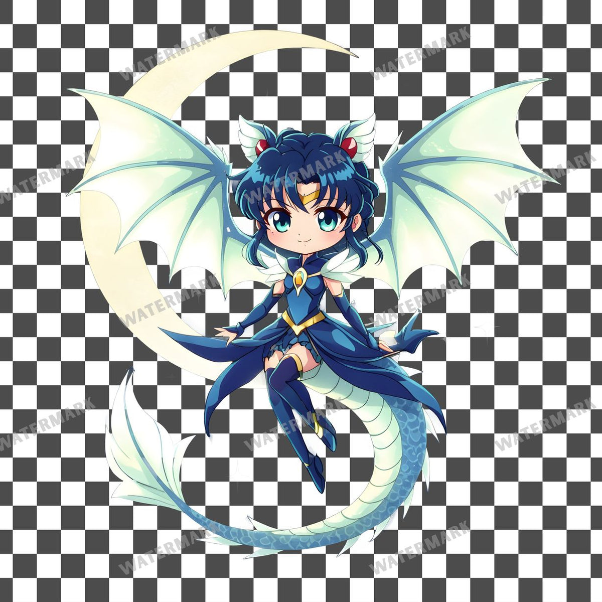 Chibi Moonlight Dragon Clipart Pngs
