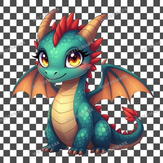 Chibi Mystical Dragon Clipart Pngs