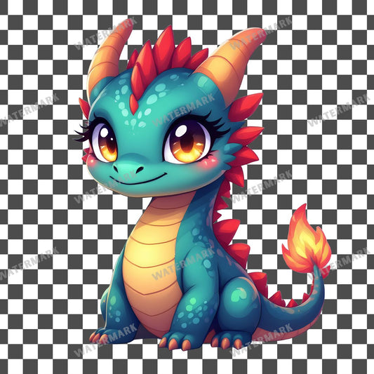 Chibi Mystical Dragon Clipart Pngs