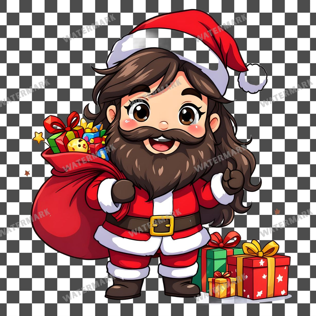 Chibi Santa Claus Clipart Pngs