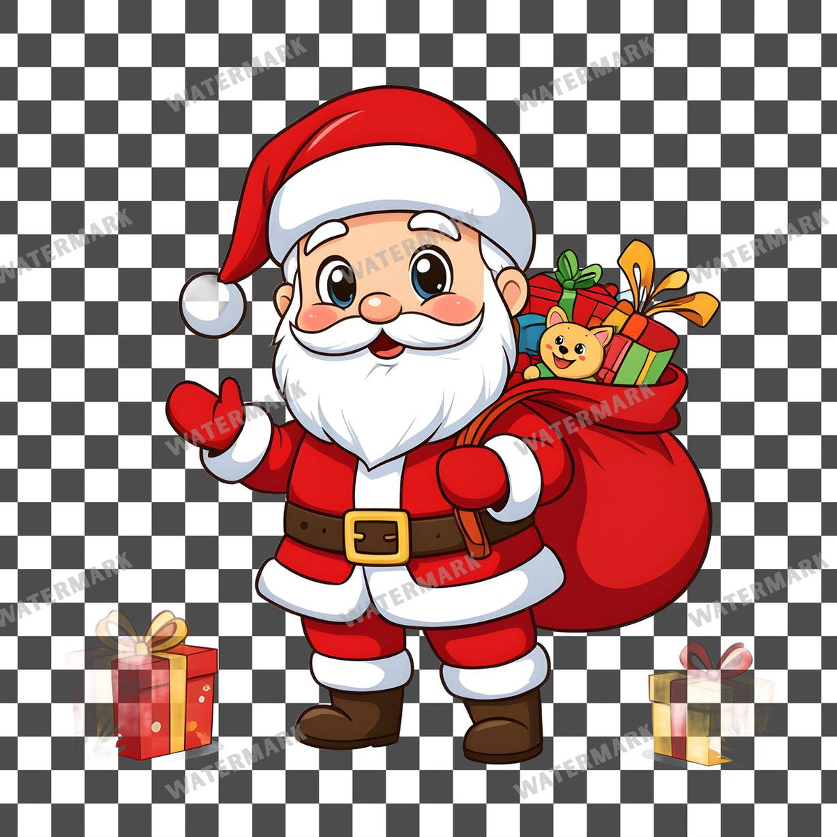 Chibi Santa Claus Clipart Pngs