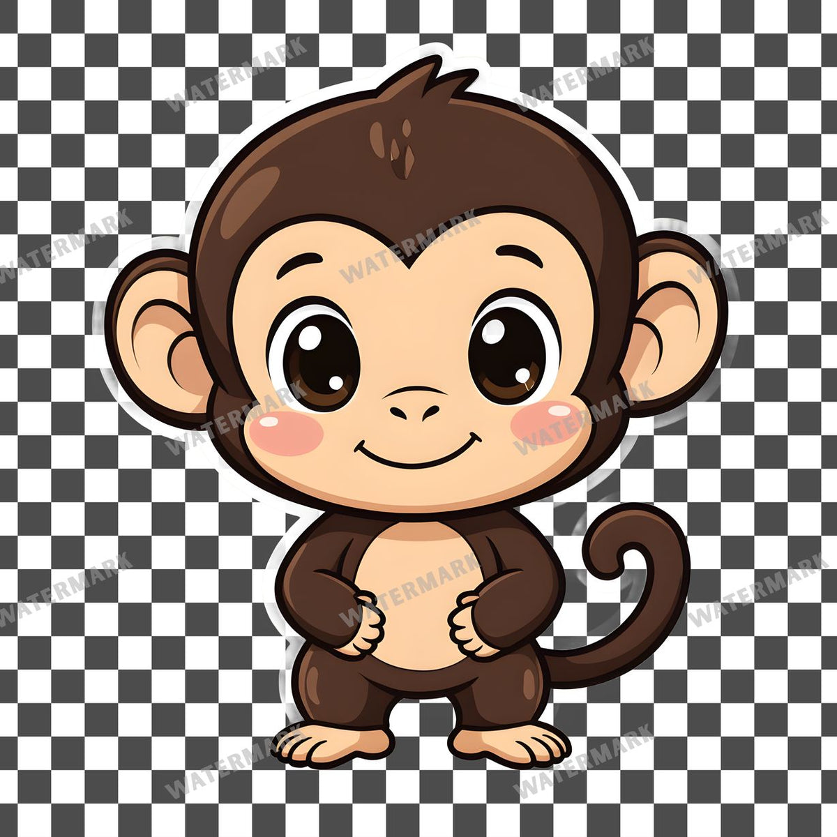Chibi Style Monkey Clipart Pngs