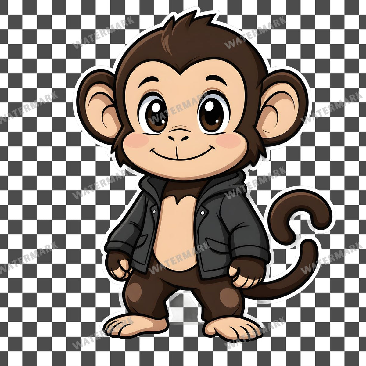 Chibi Style Monkey Clipart Pngs