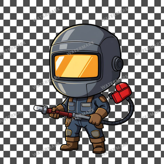 Chibi Welder clipart PNG on a transparent background, design 1