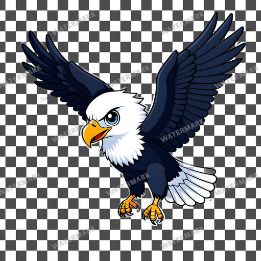 Chibi White Bellied Sea Eagle clipart PNG on a transparent background, design 1