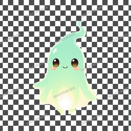 Chibi Will O' The Wisp Glowing Mysteriously clipart PNG on a transparent background, design 1