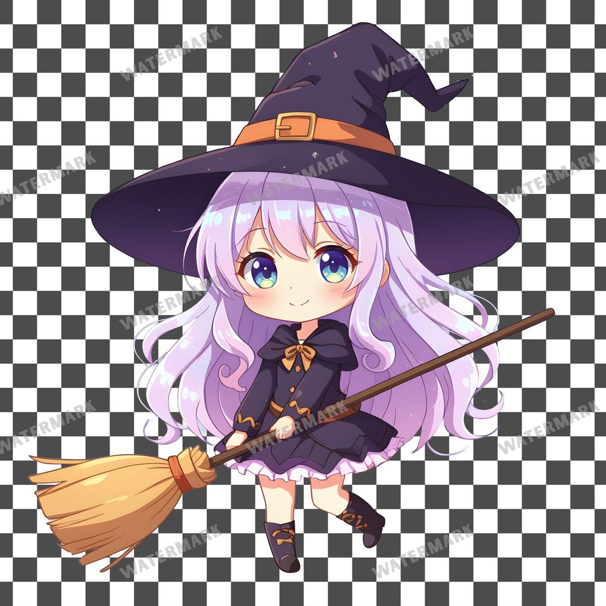 Chibi Witch Girl Clipart Pngs