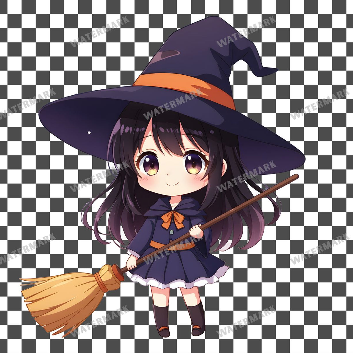 Chibi Witch Girl Clipart Pngs