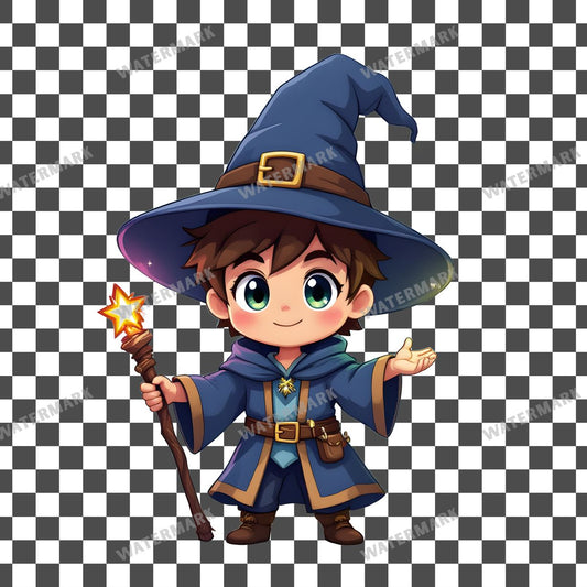 Chibi Wizard Boy Clipart Pngs