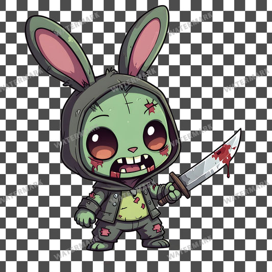 Chibi Zombie Bunny Clipart Pngs