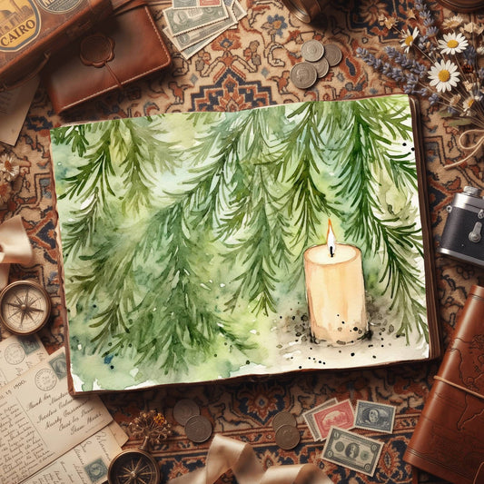 Christmas Candles Digital Papers