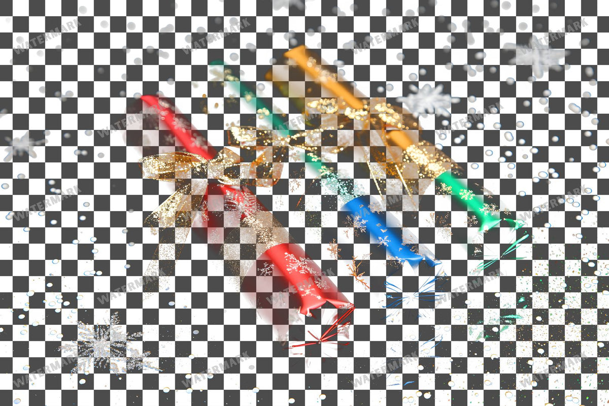 Christmas Crackers Transparent Overlay Pngs