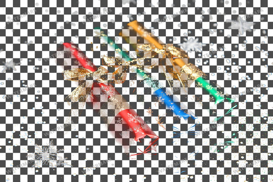 Christmas Crackers Transparent Overlay Pngs