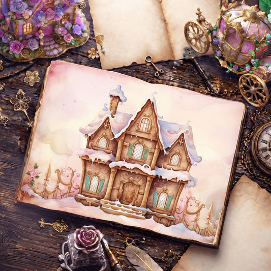 Christmas Gingerbread House Digital Papers