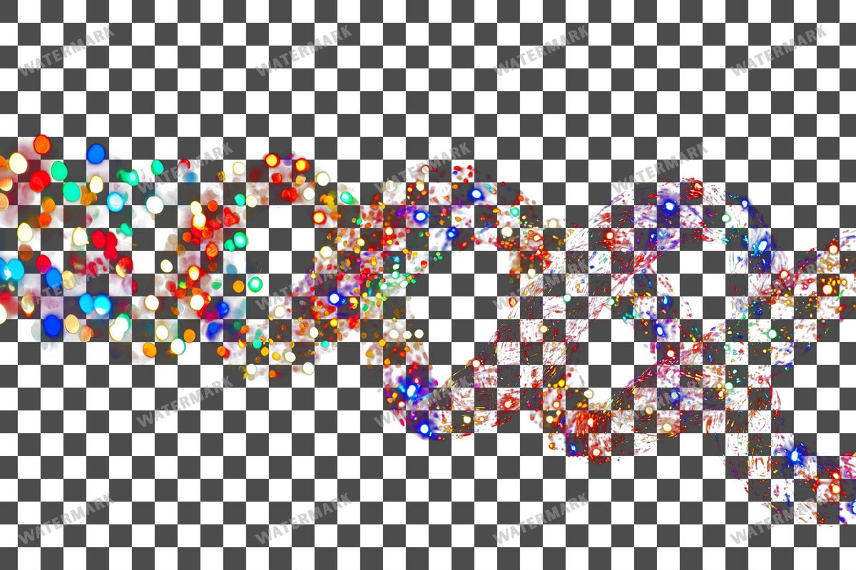 Christmas Lights PNG overlay on a transparent checkered background, preview 1